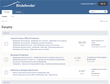 Tablet Screenshot of forum.bitdefender.com